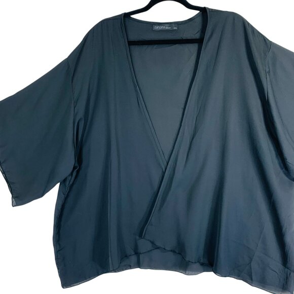plus size sheer chiffon  black shrug bolero open front size 5X Zanzea - Picture 14 of 16